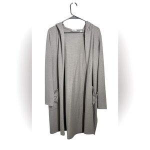 J.Jill Fit Open Front Hoodie Oversized Cardigan Sz Medium Cotton Blend Stretch